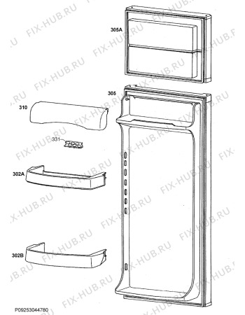 Взрыв-схема холодильника Ikea LFCF186/44 30200535 - Схема узла Door 003